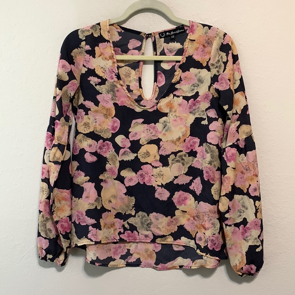For Love and Lemons Floral Long Sleeve Top